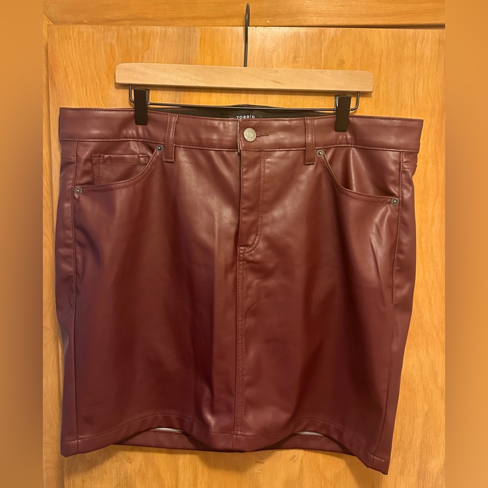 Plus Size Torrid Faux Leather Mini Skirt